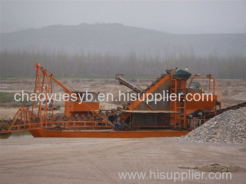 bucket chain type sand gold and diamond dredger