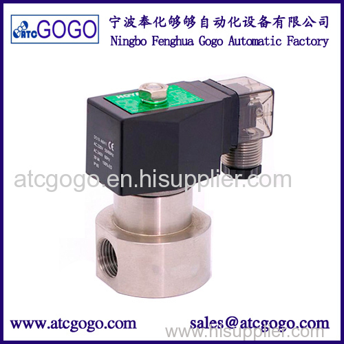 200bar 2 way stainless steel solenoid valve for air water oil