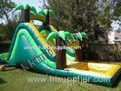 Commercial Kids Jungle Inflatable Water Slide With Small Pool