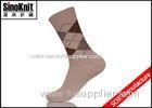 Argyle Crew Fashion Man Dress Socks / OEM Custom Combed Cotton Suit Socks