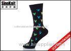 Black Cotton Colorful Robots Ladies Fashion Socks / Female Casual Socks