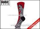 Red Zebra Jacquard Stripe Ladies Fashion Socks , Cotton Womens Dress Socks Wholesale