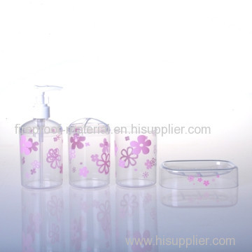 pringting bathroom accessory set PS plastic bathroom