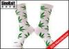 White And Green Plantlife Huf Socks Weed Leaf Customized Color and Size