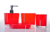 bathroom set with rhinestone double thickness PS plastic bathroom ware