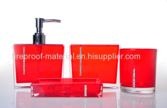 bathroom set with rhinestone double thickness PS plastic bathroom ware