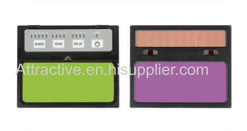 LED display Auto-darkenning welding filters 600E with Low volume alarm and Solar cell backup  by 2×CR2032lithium battery