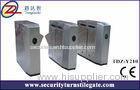 Fully automatic flap barrier gate , infrared sensor turnstile with card reader / writer