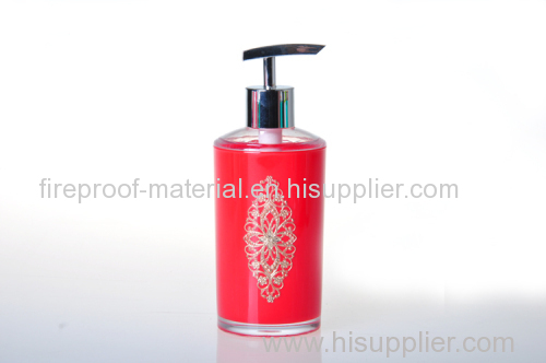 lotion bottle with a sheet of metal inside plastic bathroom ware