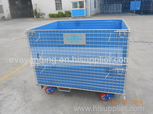 warehouse storing cages with forklift access