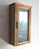 Modern Oiled Real Wood Bathroom Furniture Cabinet With Glass Door