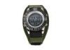 Male / Female Quartz Digital Watch With Army Green PU Strap , Quartz Wrist Watch