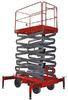 Four Wheel 11 Meters Mobile Scissor Lift , Industrial Scissor Lift Platform 300 Kg Loading