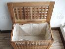 Solid Wood Bathroom Walnut Furniture , Gridding Large Laundry Box