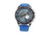 Fashion Blue Strap And Dial Big Face Wrist Watches With Japan Movement And Battery