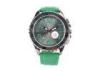 Smart Sport Mens Large Face Wrist Watches Japan Movt With Battery Green Color