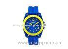 Promotional Colorful Plastic Quartz Watch With PMMA Face , Wrist Watches For Boys