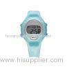 Custom Blue 3 ATM Silicone Digital Watch , Girl Chronograph Wristwatches