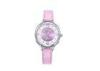 Pink Girl Metal Case Analog Quartz Watch With Leather Band