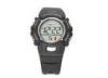 PU Plastic Band Male Multifunction LCD Digital Watches With 3 Atm Waterproof