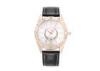 Female Luxury Black Leather Analogue Quartz Watch With Alloy Case