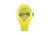 Yellow Analog Japan Movement Plastic Ladies Quartz Wrist Watch With PC Strap