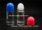 Solid cylinder glass roll on perfume bottles in Blue , Red , White