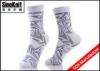 Custom Man Casual Socks Plain Cotton Thin Grey Pattern / White Knitting mens patterned socks