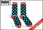 Colorful Circle Pattern Knitted Happy Sock Men Funky Socks , Fashion Man Socks