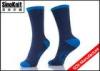 Navy Blue Cotton Man Casual Socks / Large Size Antibacterial Multi Color Men Socks