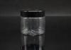 empty clear PET jars with black cap 70ml