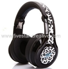 Limited Edition SMS Audio DJ Pro Street by 50 Cent White Leopard Over-Ear Wired Headphones