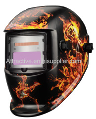 Autodarkening welding helmet with devil flame design Different function filters can chose external or internal control