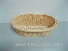 Graceful Washable Handweaved Beige Polypropylene Rattan Restaurant Food Baskets With FDA Certificate