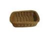 Colorful Rectangle Rattan Bread Basket , Washable and food-safe