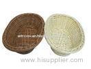 Dark Brown Smellless Oval Rattan Bread Basket For Supermarket