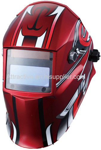 Best selling Auto-darkening welding helmet decall design outside control knobs with 4 arc-sensor 