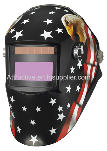 Best selling Auto-darkening welding helmet skull design outside control knobs with 4 arc-sensor 