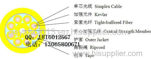 GJBFJH/GJBFJV-24A1/24 Core Indoor OM3 Multi-mode Breakout Fiber Optic Cable Manufacturer