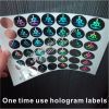 Custom one time use 3D&2D security hologram stickers with customized hologram logo and texts