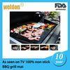 Fire retardant resuable BBQ grill mats / outdoor bbq grills with Teflon fiberglass