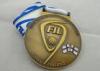 FIL U-19 Copper / Zinc Alloy / Pewter World Championship Ribbon Medals with Die Casting