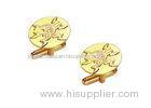 Promotional Gift Personalised Fashion Die Stamping Cufflinks, Enamel Cufflinks With Gold Plating