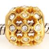 Gold Plated Sterling Silver In the Spotlight Bead with Clear Austrian Crystal