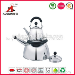 double stainless steel whistling kettle with moving handle