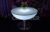 KTV , disco , nightclub led furniture glow tables with stainless steel pedestal