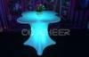 Blue Color Flower Shape LED Bar Table Lithium Battery Powered Salon Furniture