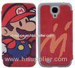 Frosted Shell Samsung Leather Phone Cases With Magnet Button , Mario phone Cover