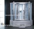 Combined shower + steam sauna + infrared sauna tempered glass corner steam shower room