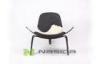 Three-Legged CH07 Shell Living Room Lounge Chairs Natural Black / White